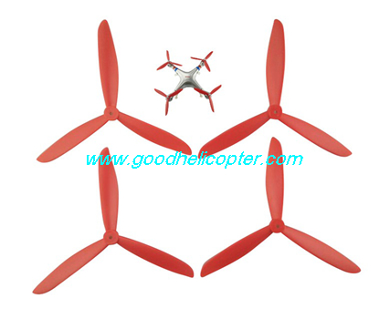 SYMA-X8HC-X8HW-X8HG Quad Copter parts 3 leaves Blades set (red color) - Click Image to Close